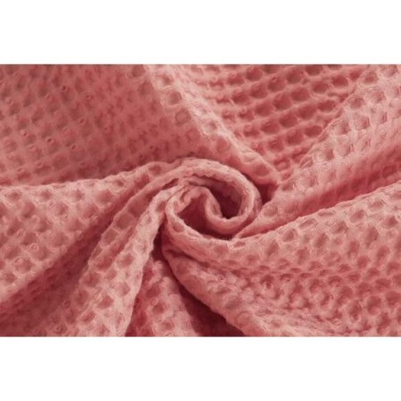 COTTON Waffle Weave Blanket King Size Pink Soft Lightweight Bed Blanket NWT - Picture 5 of 8